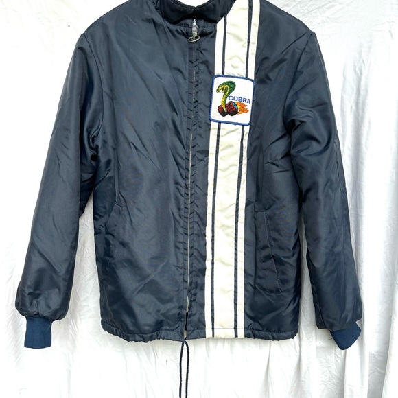 Vintage Ford Mustang Cobra Shelby Racing Jacket Small Blue Rare - Picture 2 of 16